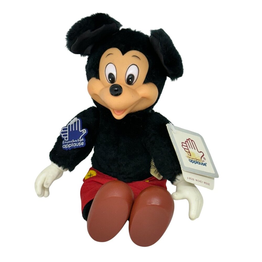 VTG 1981 Disney Applause‎ Mickey Mouse Plush Stuffed Toy Doll 6.5"x9.5" w/ Tag
